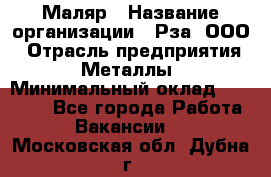 Маляр › Название организации ­ Рза, ООО › Отрасль предприятия ­ Металлы › Минимальный оклад ­ 40 000 - Все города Работа » Вакансии   . Московская обл.,Дубна г.